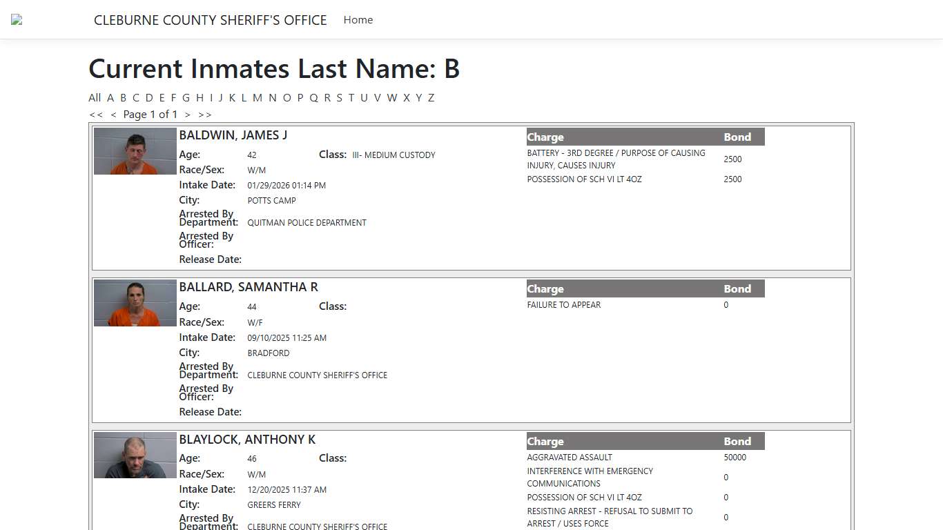 Inmates - ISOMS Portal